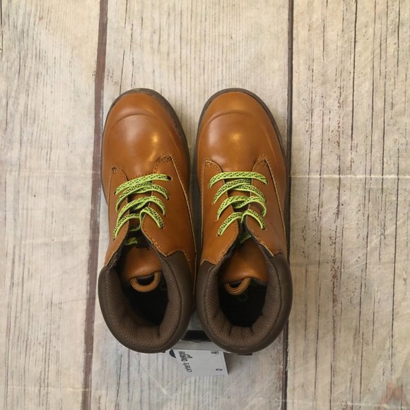 OshKosh B'Gosh Brown Lace Up Boots, Size Little Kid's 12, New with Tags! - Picture 4 of 6